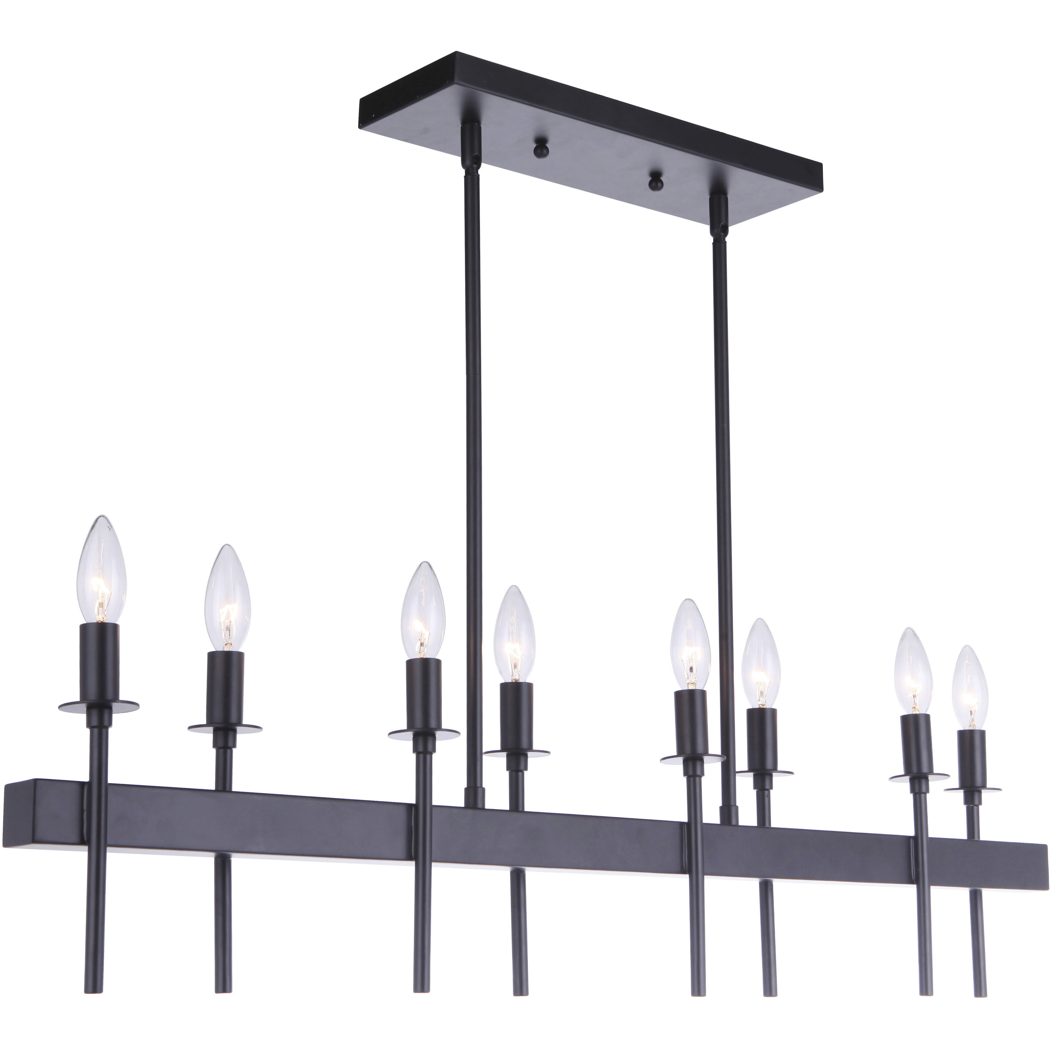 Larrson 8 Light 38 inch Flat Black Island Ceiling Light