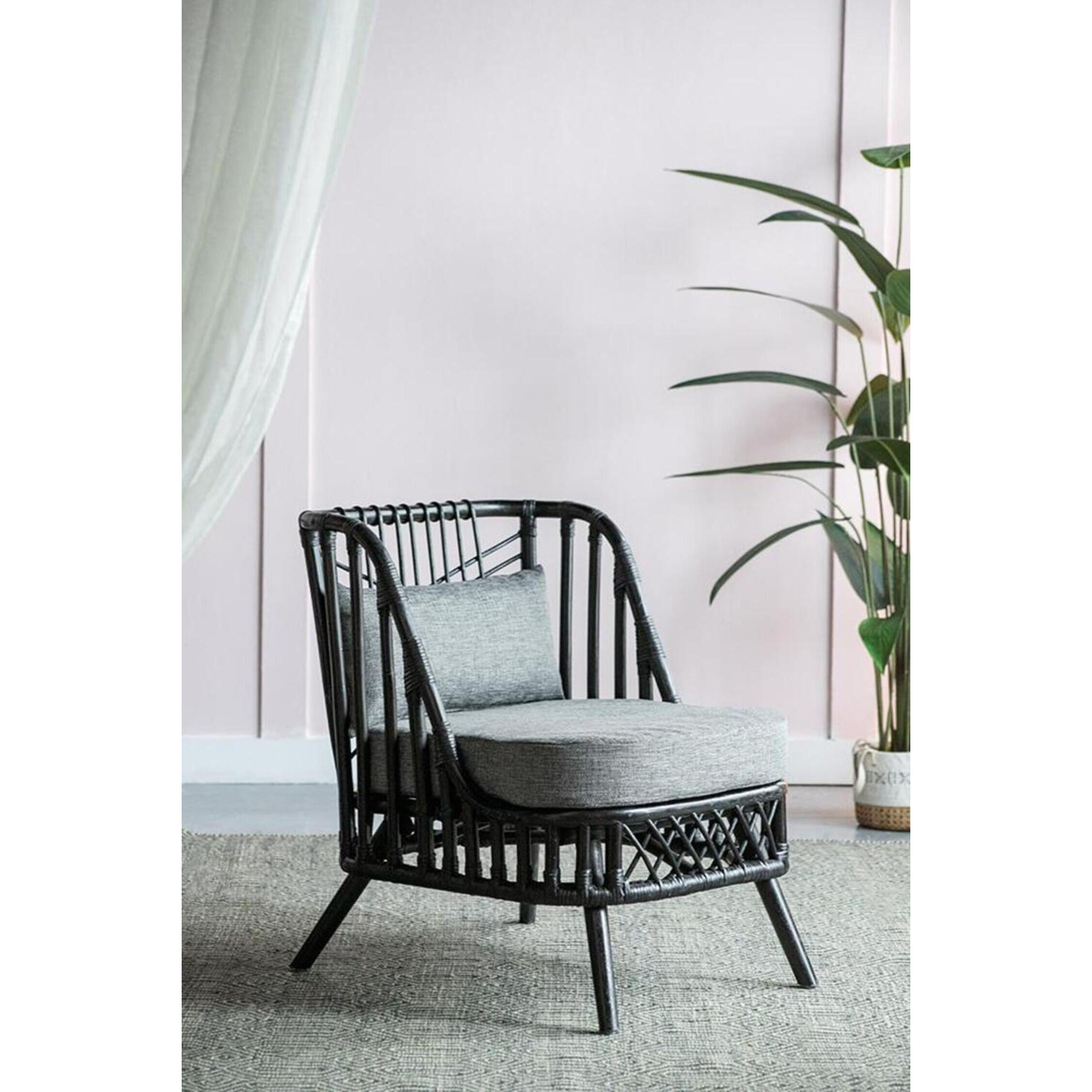 Pagar Natural and Grey Chair, With Cushion