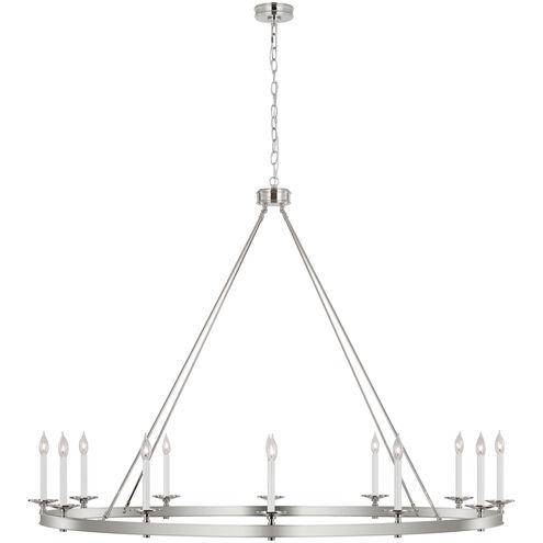 Chapman & Myers Launceton LED 63.25 inch Polished Nickel Ring Chandelier Ceiling Light, Oversized