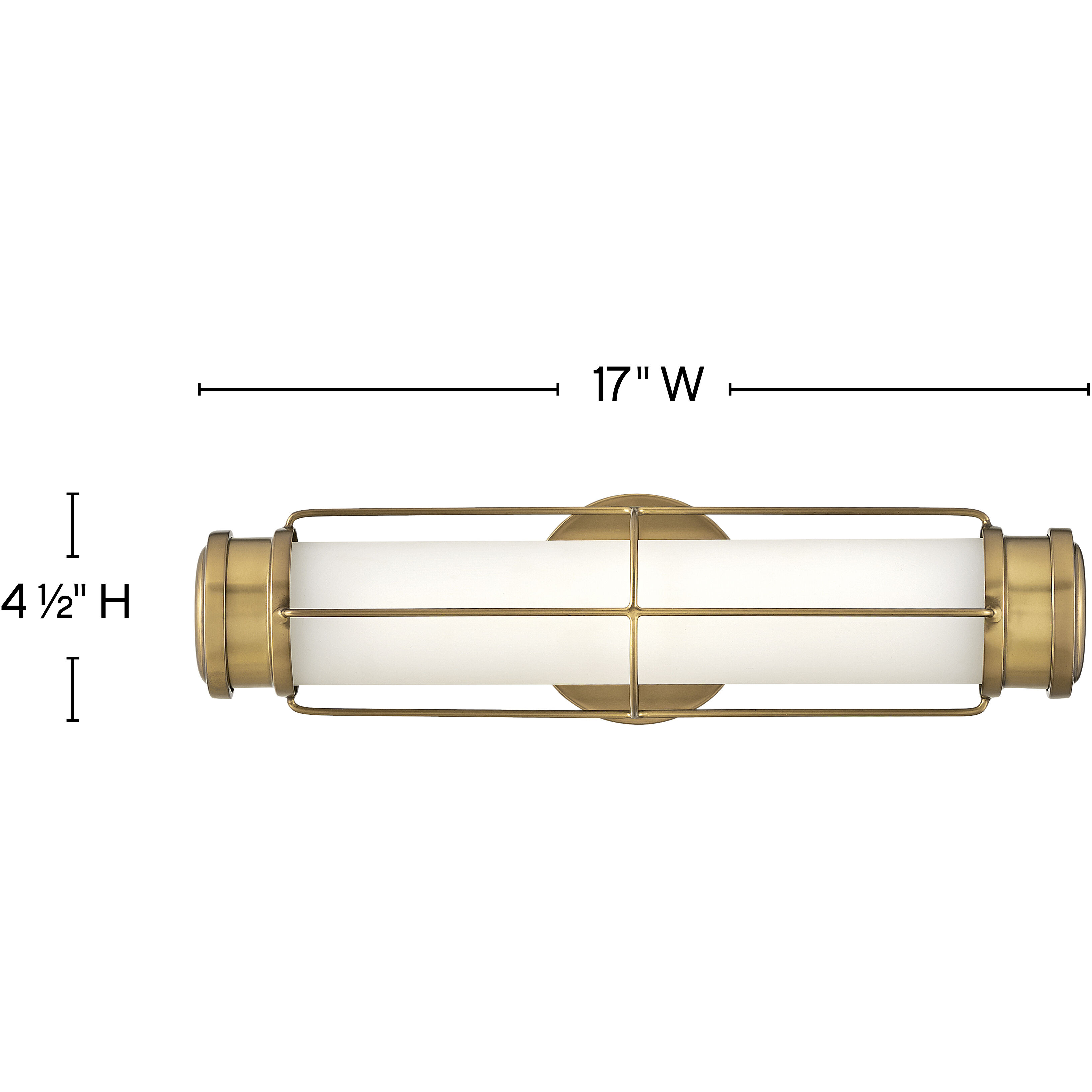 Saylor LED 17 inch Heritage Brass Bath Light Wall Light, Vertical