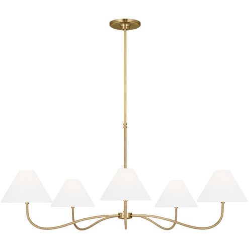 C&M by Chapman & Myers Laguna 5 Light 51.5 inch Burnished Brass Chandelier Ceiling Light