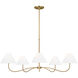 C&M by Chapman & Myers Laguna 5 Light 51.5 inch Burnished Brass Chandelier Ceiling Light