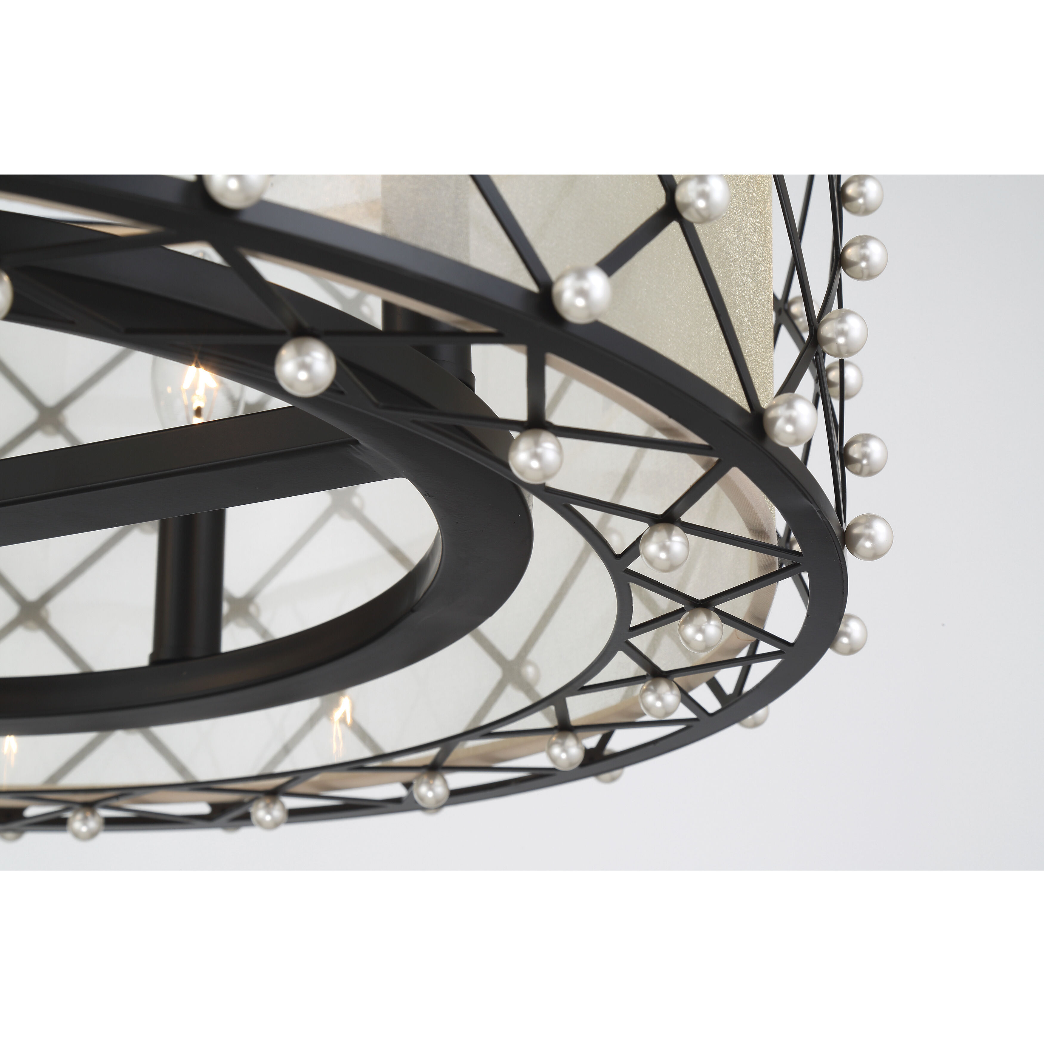 Sheer Elegance 4 Light 21.25 inch Coal Convertible Pendant Ceiling Light