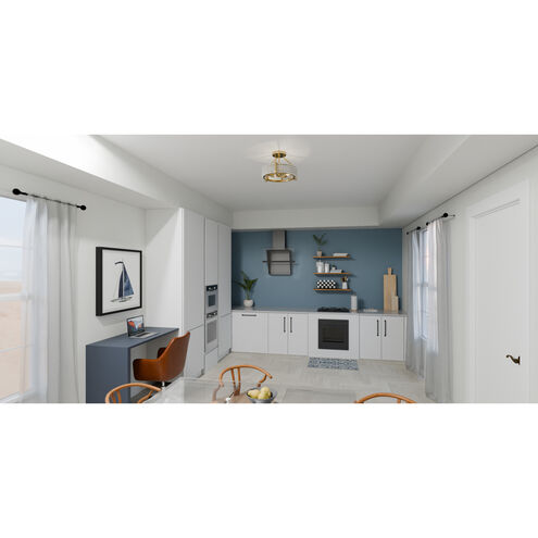 Molly 3 Light 16 inch Brushed Gold Semi-Flush Mount Ceiling Light, Medium