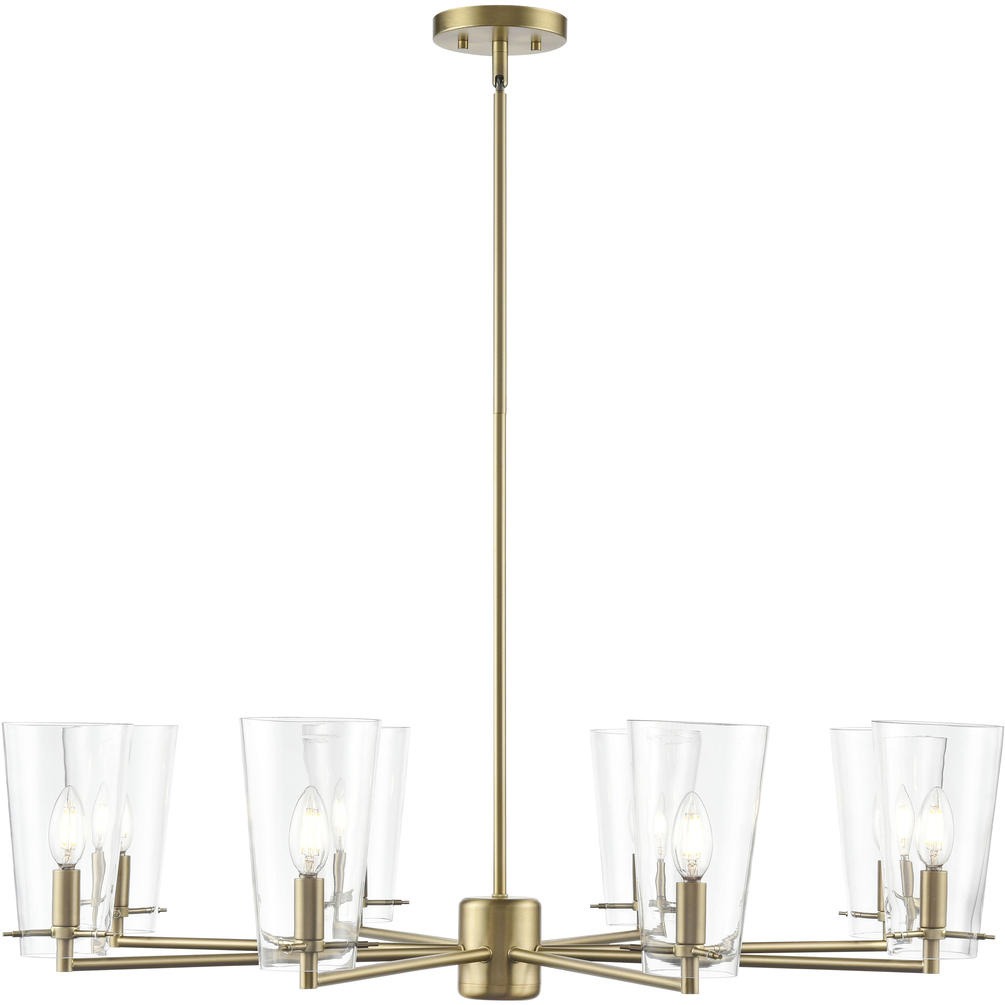 Maccan 8 Light 38.75 inch Vintage Brass Chandelier Ceiling Light