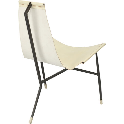 Abilene Off White and Black Forged Iron Lounge Chair