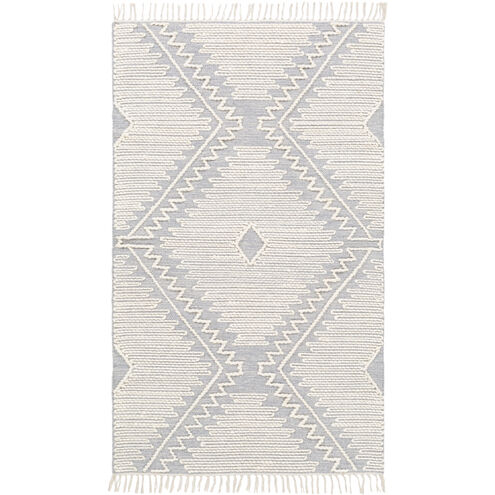 Bedouin 108 X 72 inch Slate/Cream Handmade Rug in 6 x 9