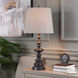 Cameron 34 inch 100 watt Dark Gray Table Lamp Portable Light in Off White Linen