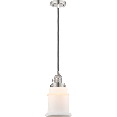 Franklin Restoration Canton 1 Light 6 inch Polished Nickel Mini Pendant Ceiling Light in Incandescent, Matte White