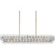Loren 5 Light 54 inch Weathered Brass Linear Pendant Ceiling Light in Textured Clear