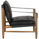 Luther Ebony Black Leather Occasional Chair