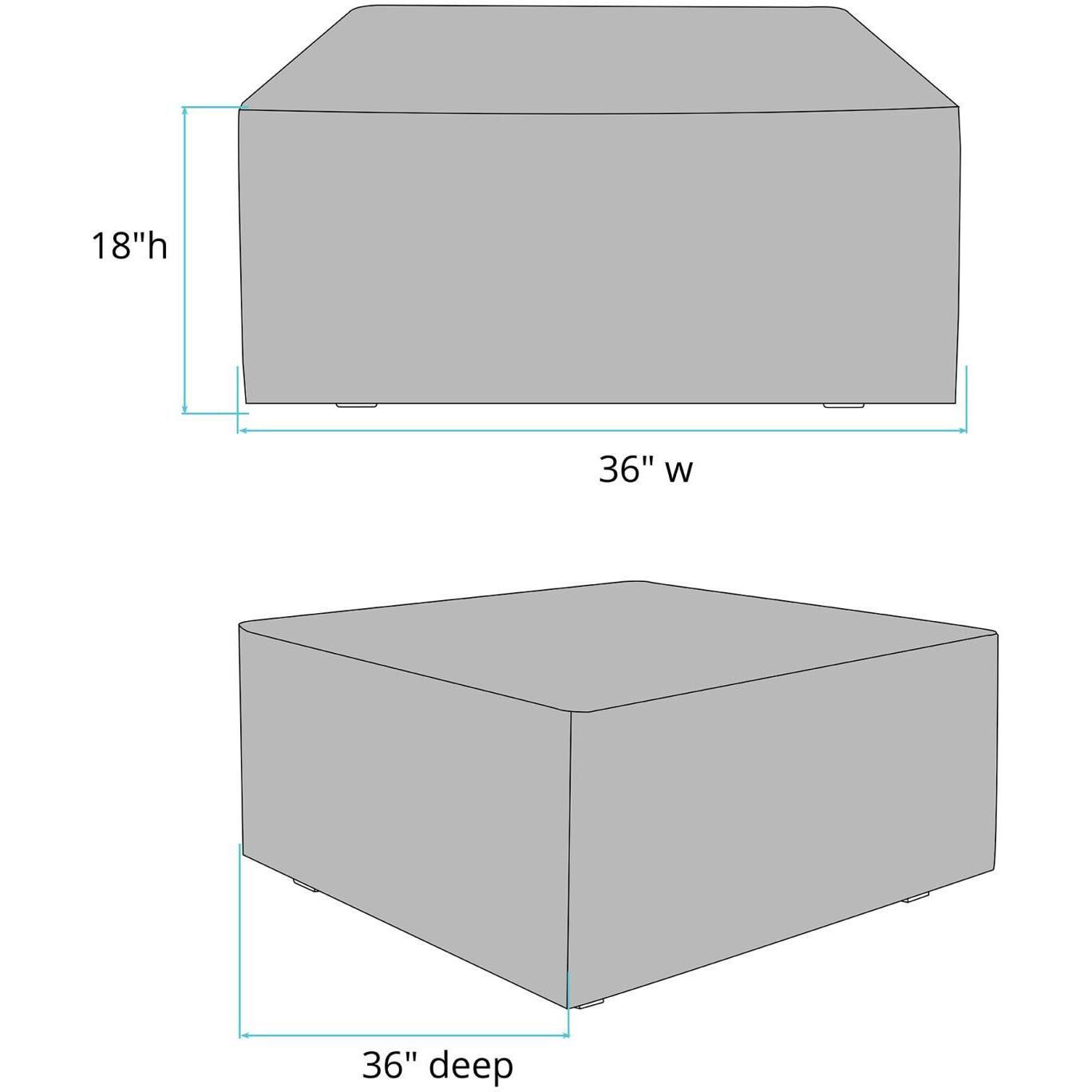 Universal 18 inch Natural Skirted Ottoman, 36in Square, The Linen Collection