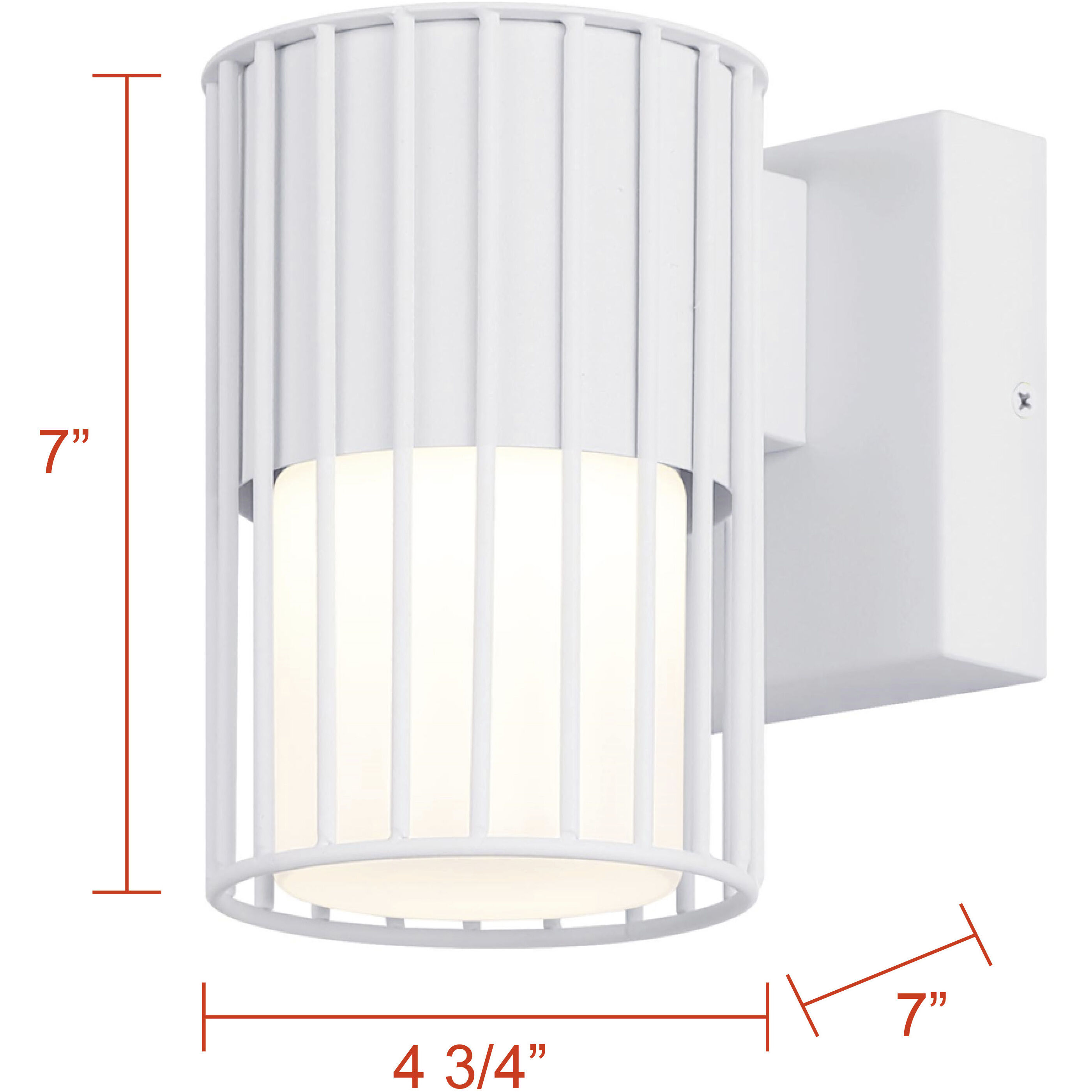 Javon LED 7 inch White Outdoor Lantern