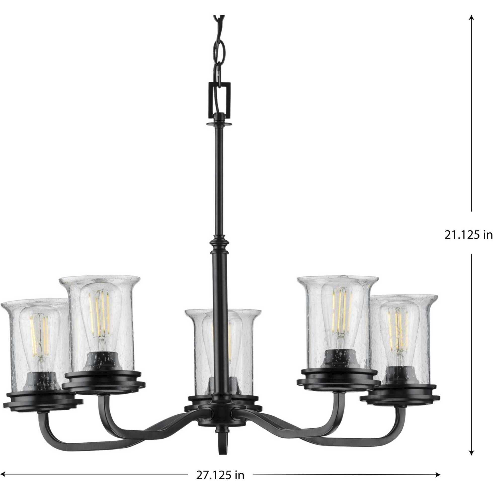 Winslett 5 Light 27 inch Matte Black Chandelier Ceiling Light