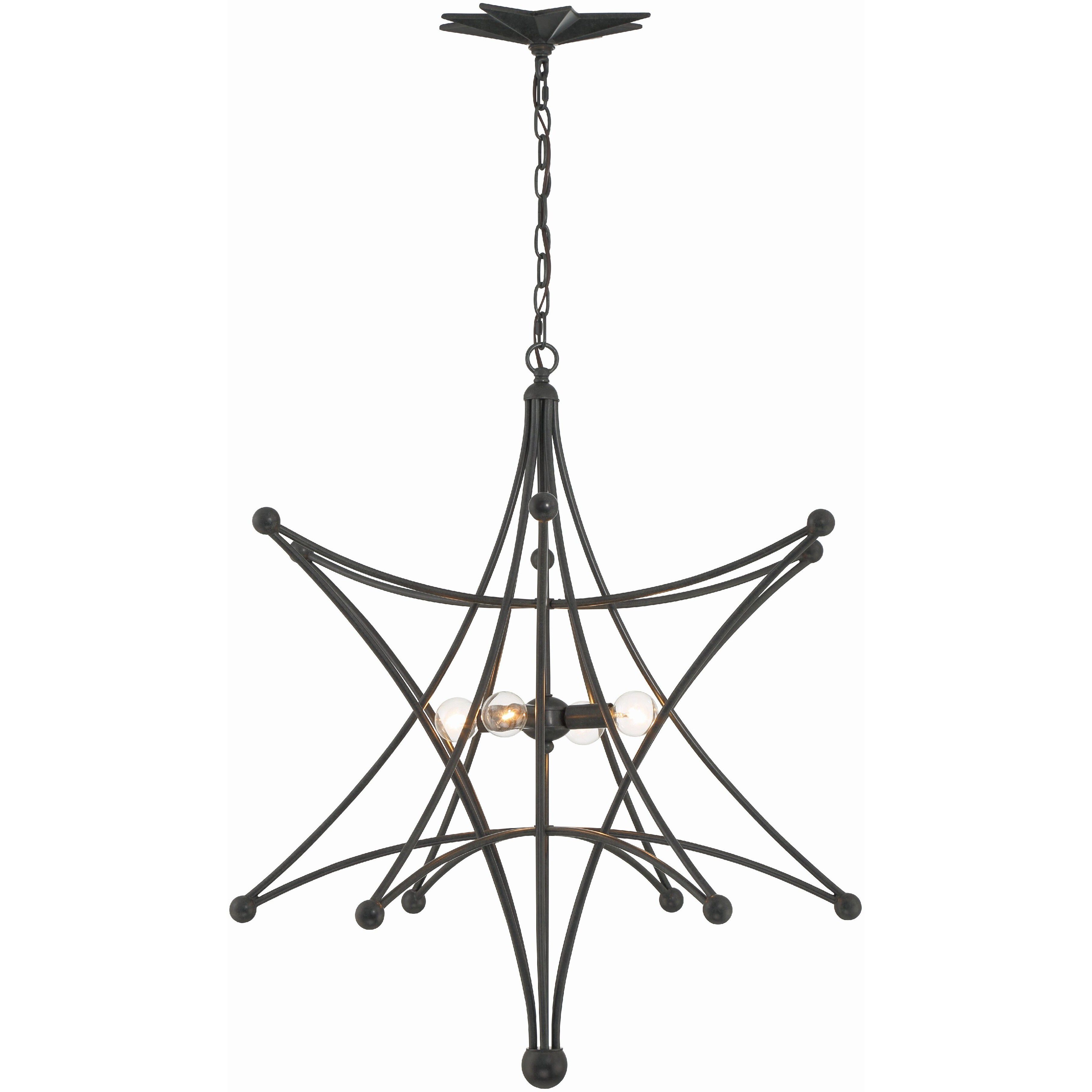 Astro 4 Light 27 inch Black Chandelier Ceiling Light