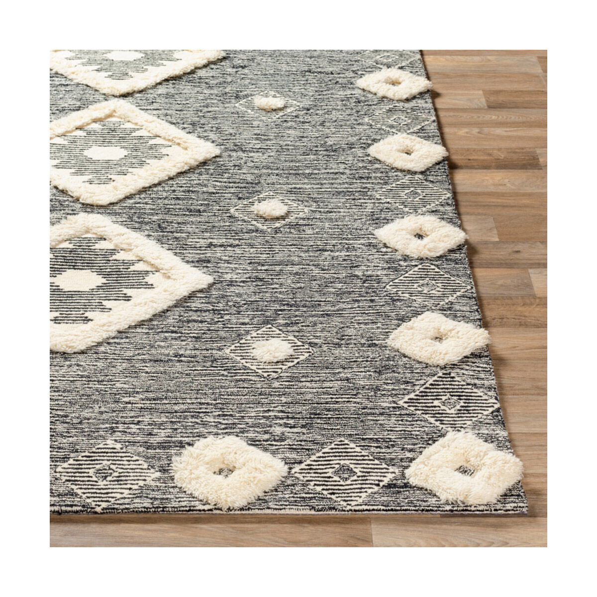 Cherokee 144 X 108 inch Black/Cream Rugs