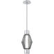 Aalto Mandrel LED Classic Silver Pendant Ceiling Light in 3000K LED, Optic Rib Smoke