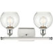 Ballston Athens 2 Light 16 inch White and Polished Chrome Bath Vanity Light Wall Light in Seedy Glass