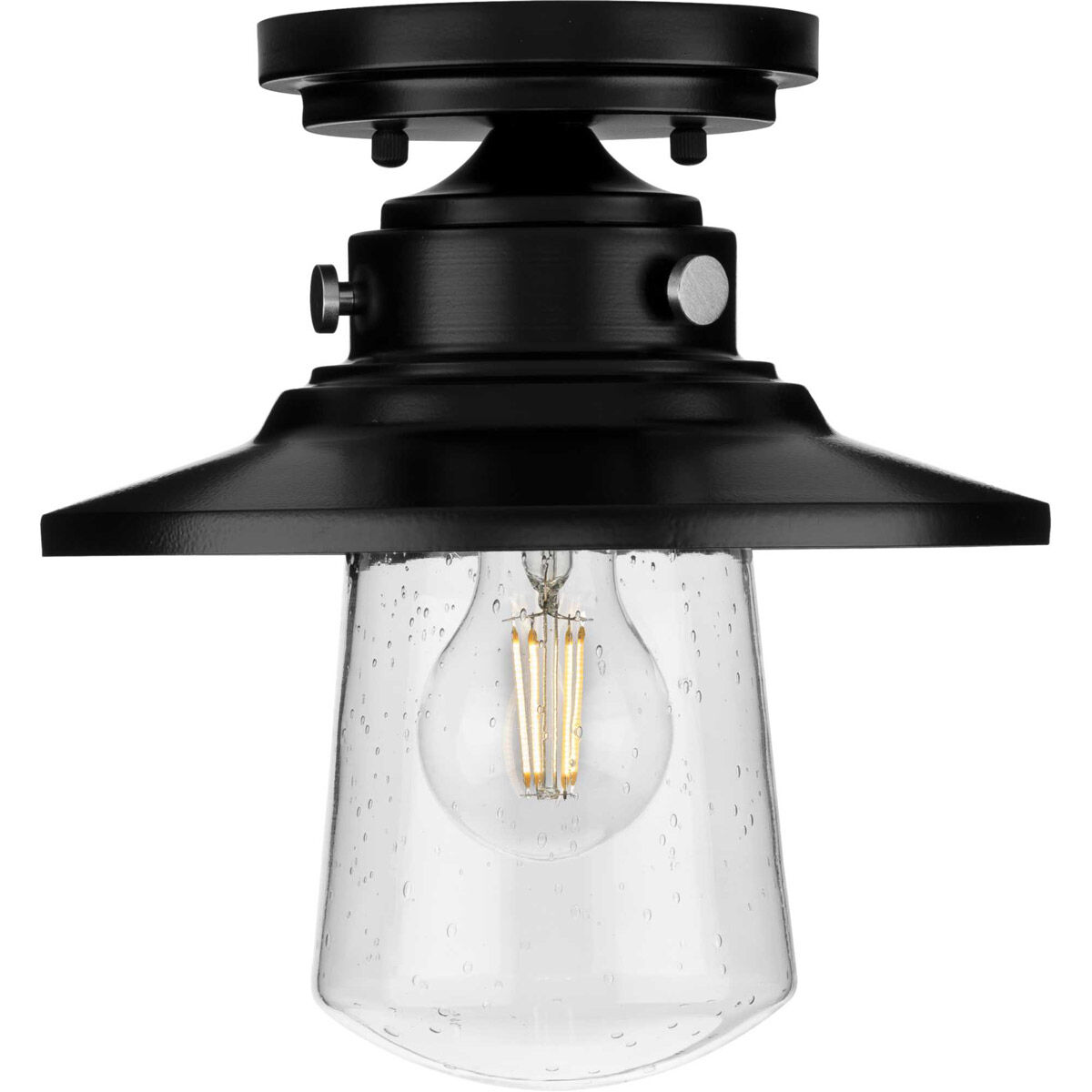 Tremont 1 Light 9 inch Matte Black Outdoor Semi Flush Mount