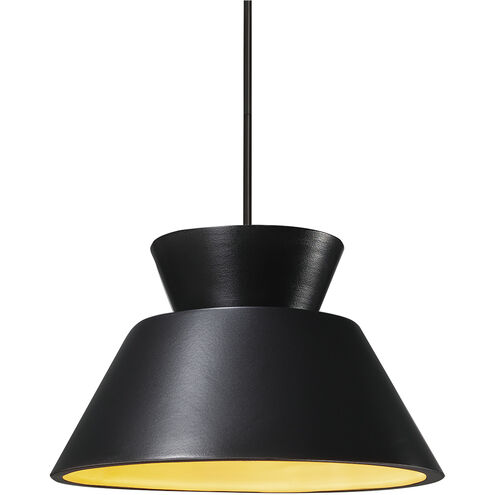 Radiance Collection LED 11 inch Carbon Matte Black and Antique Brass Pendant Ceiling Light