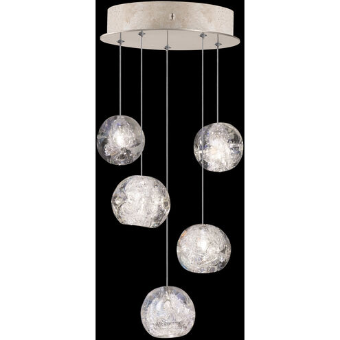 Natural Inspirations 5 Light 12 inch Gold Pendant Ceiling Light in Nebula Studio Glass