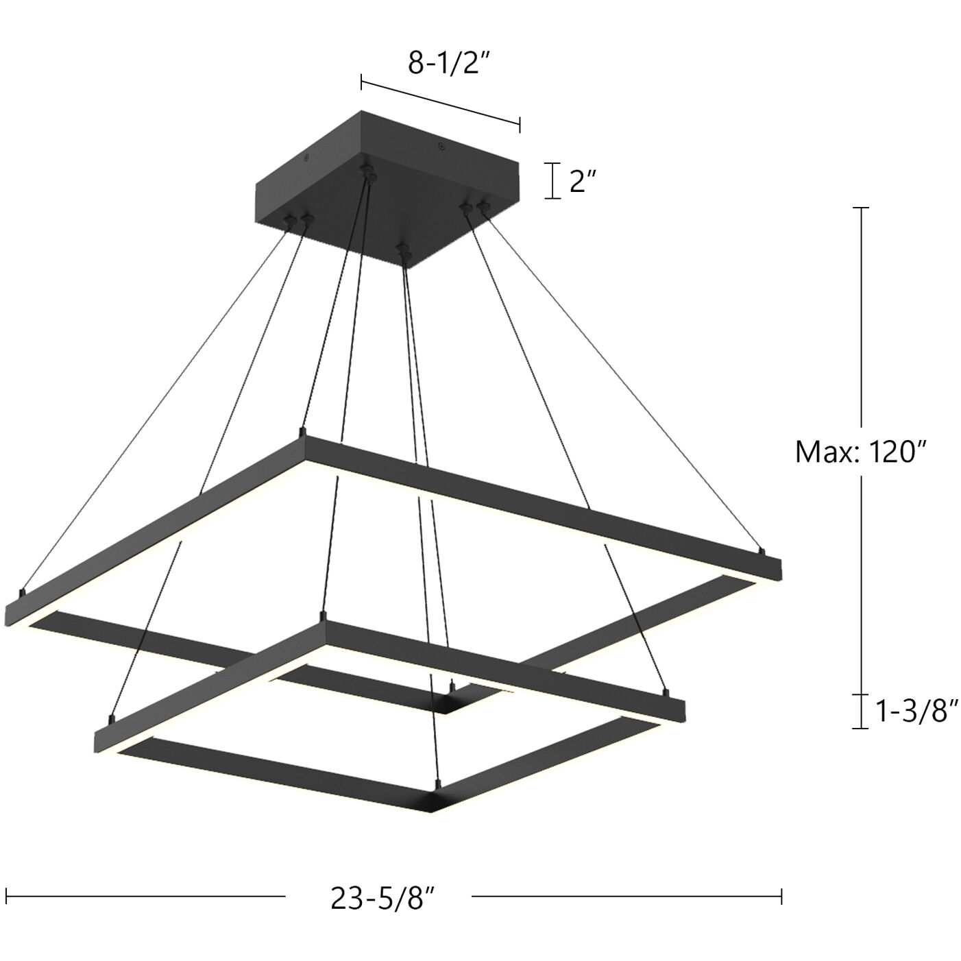 Piazza LED 23.63 inch White Chandelier Ceiling Light