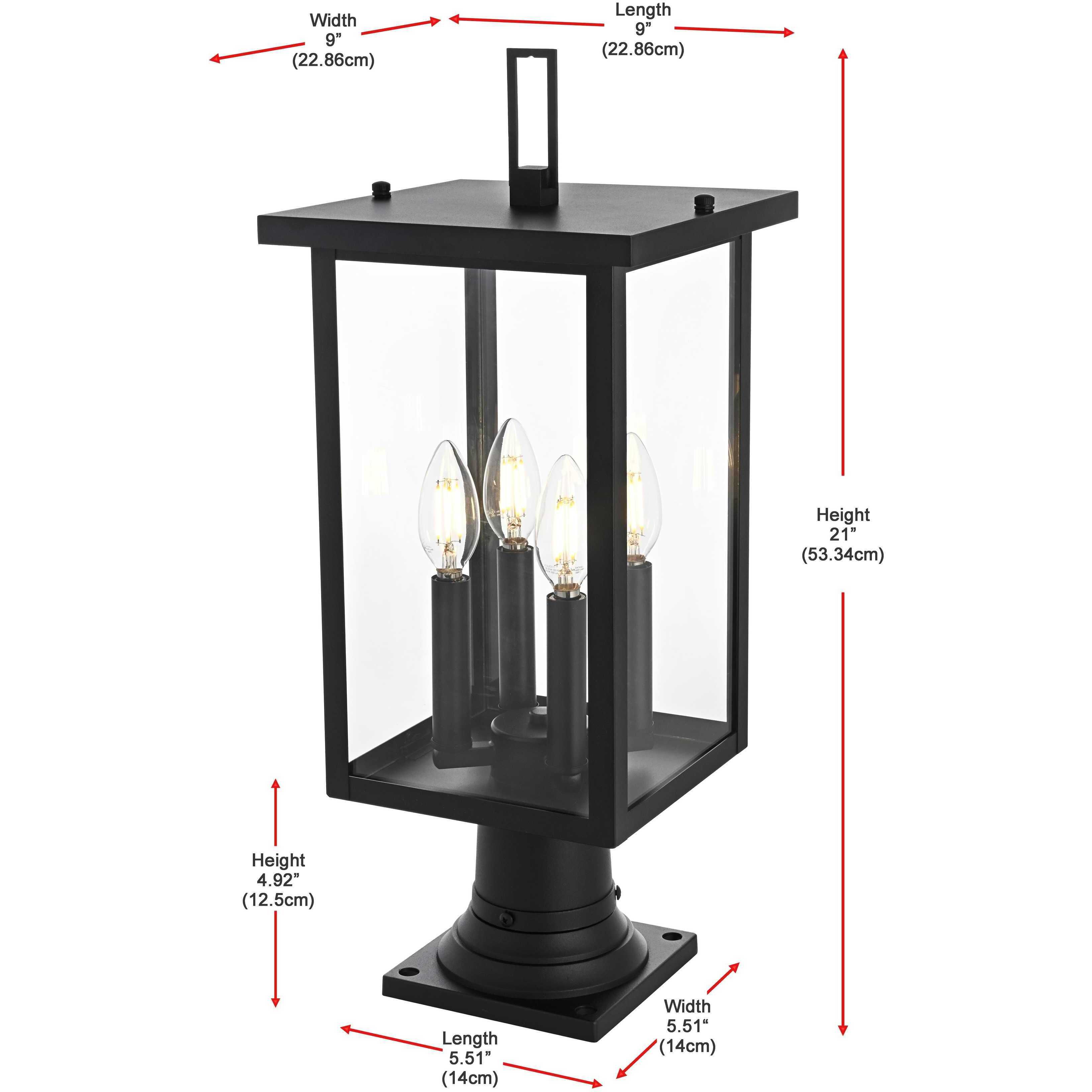 Sheridan 4 Light 21 inch Black Outdoor Post Light