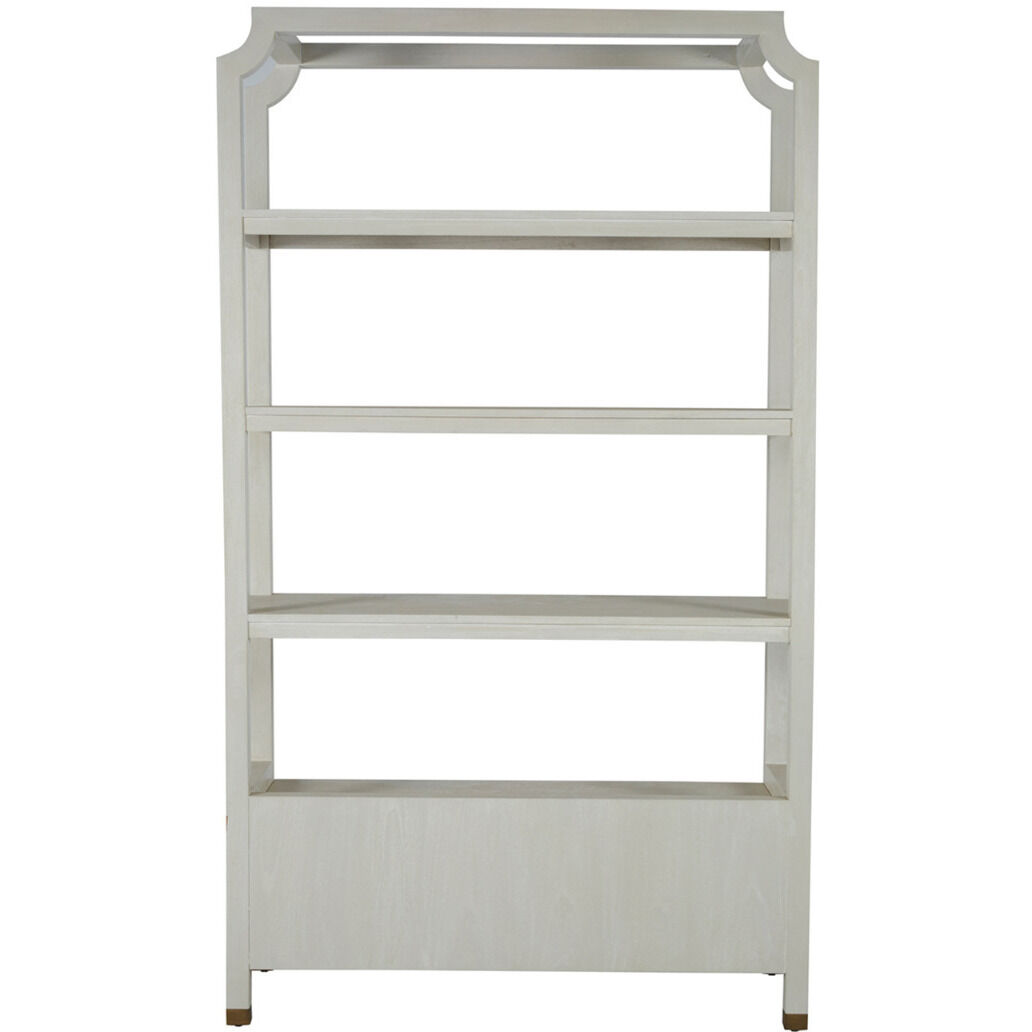 Crest Cerused White / Stained Brass Bookcase