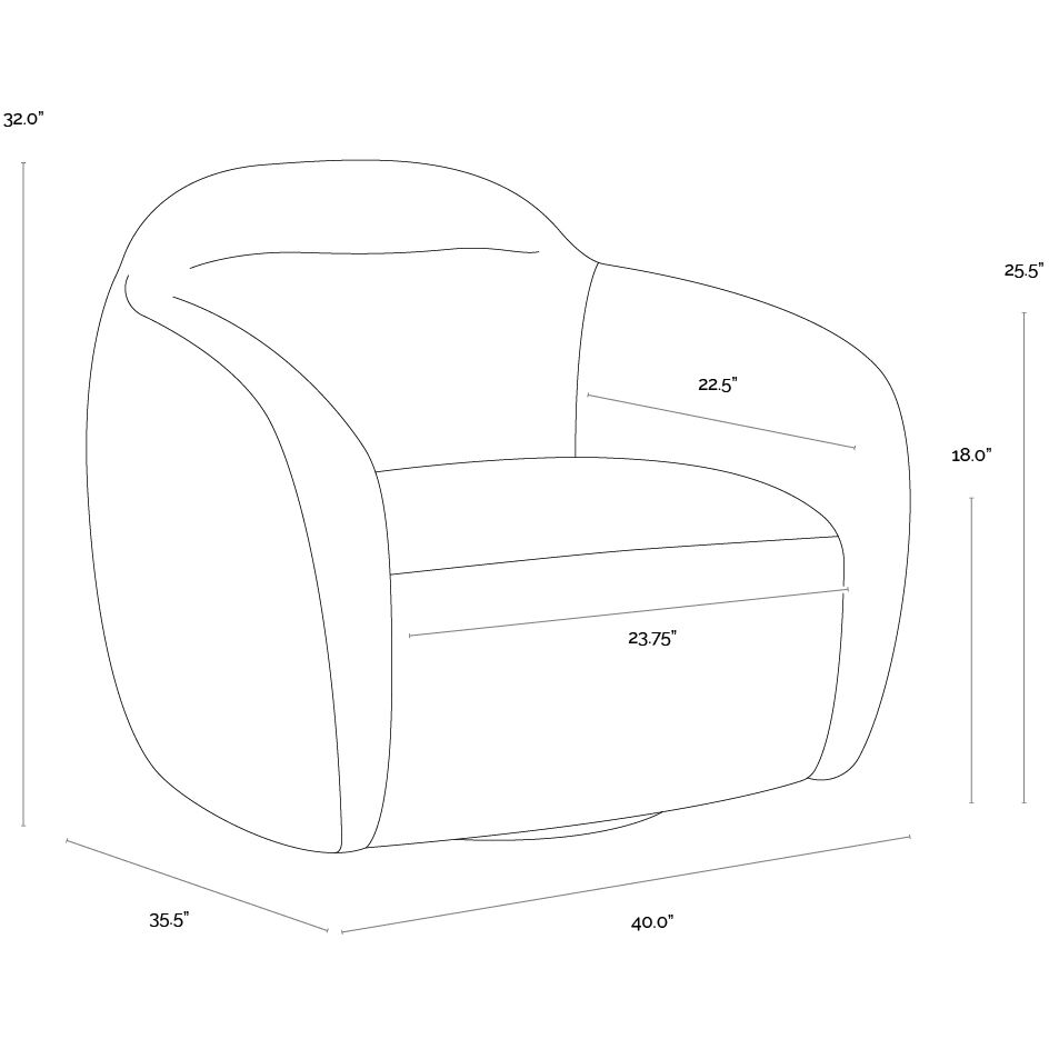 Ismo Hailey Moon Swivel Lounge Chair