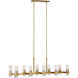 C&M by Chapman & Myers Geneva 10 Light 50 inch Burnished Brass Linear Chandelier Ceiling Light