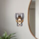 Sutton 5.38 inch Vintage Brass and Smoked Glass Bath Vanity Light Wall Light