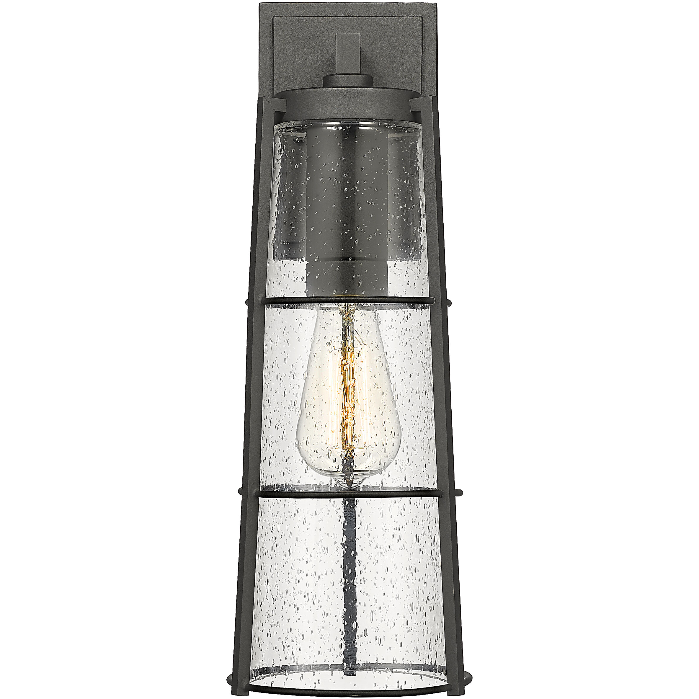 Helix 1 Light 17 inch Black Outdoor Wall Light