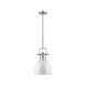 Duncan 1 Light 9 inch Pewter Mini Pendant Ceiling Light in White, Small