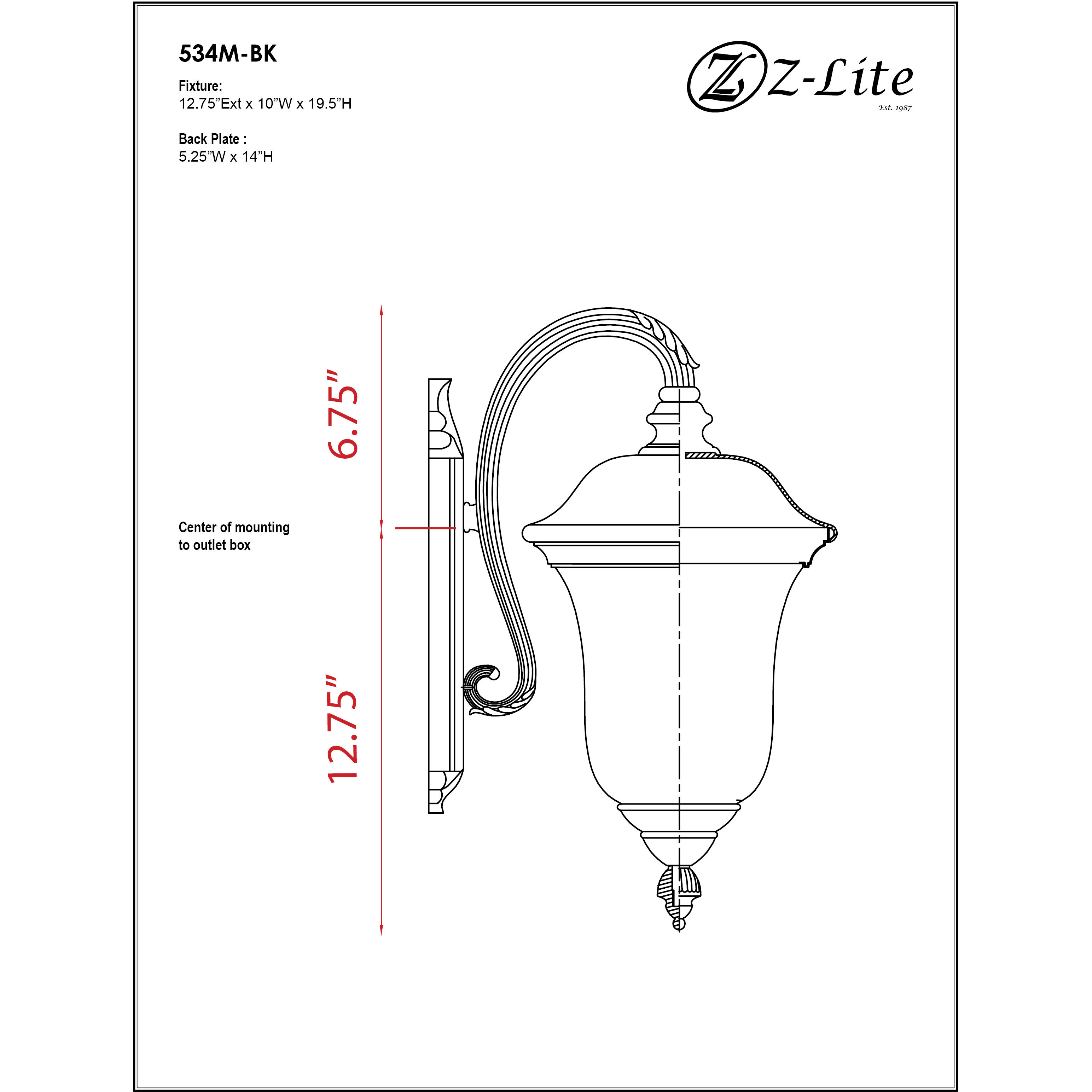 Armstrong 2 Light 19.5 inch Black Outdoor Wall Light