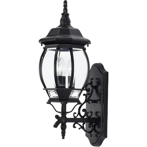 Central Park 3 Light 23 inch Textured Black Outdoor Wall Lantern