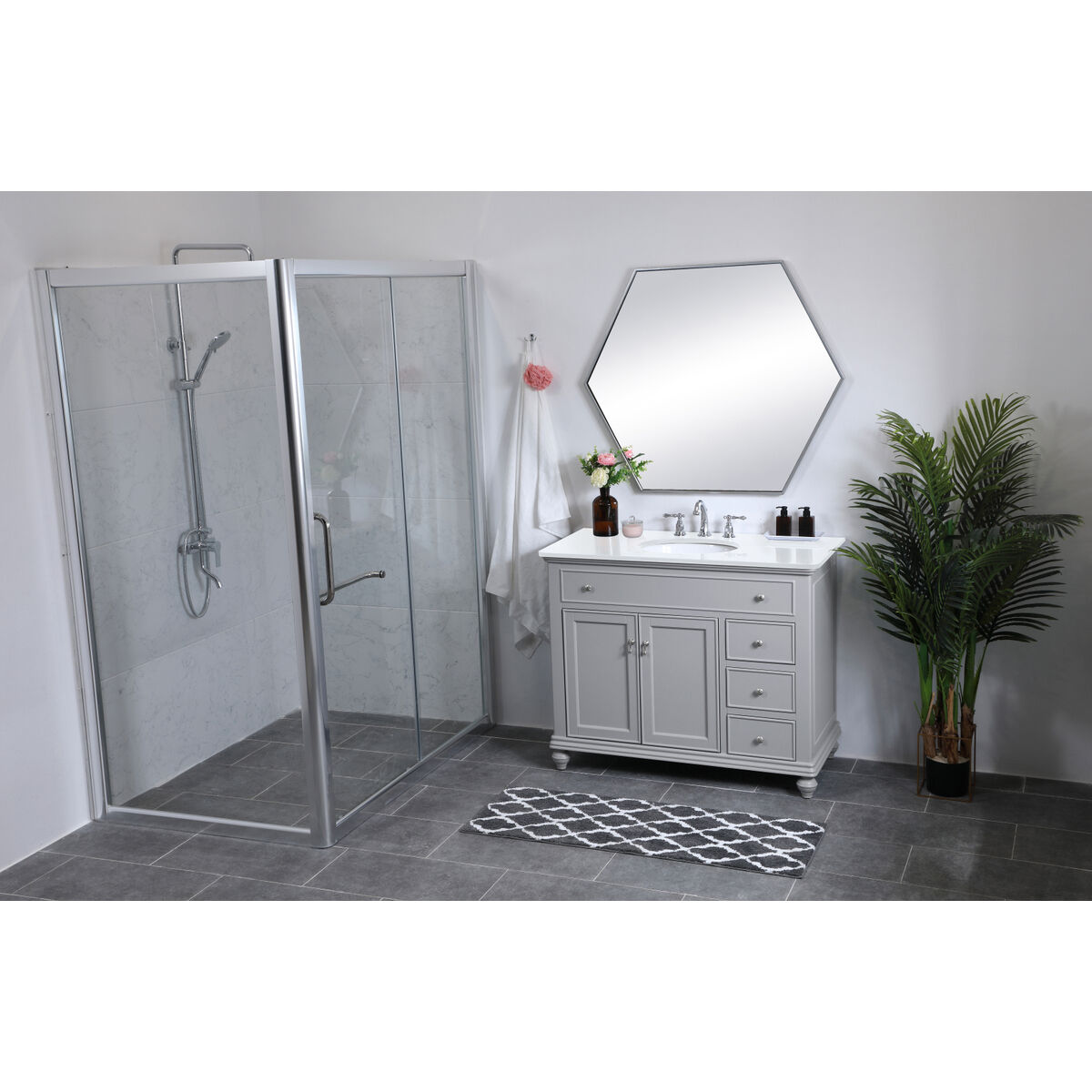 Otto 42 X 21 X 35 inch Grey Vanity Sink Set