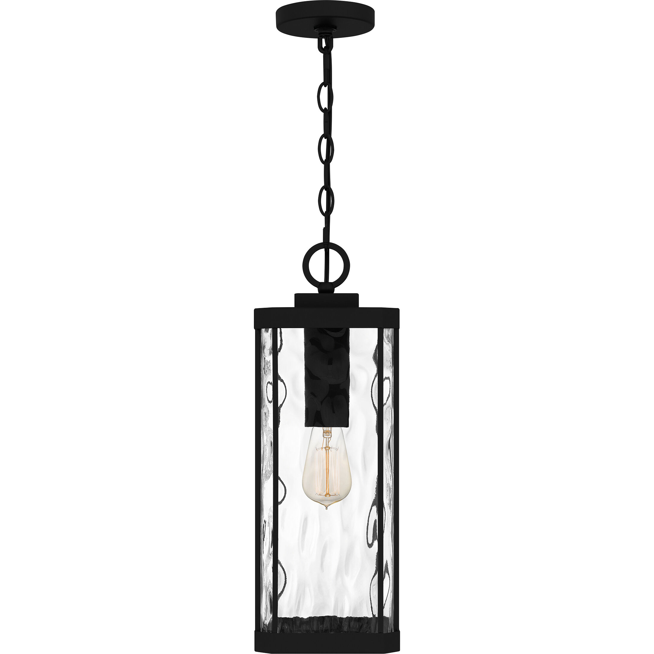 Balchier 1 Light 7 inch Matte Black Outdoor Hanging Lantern