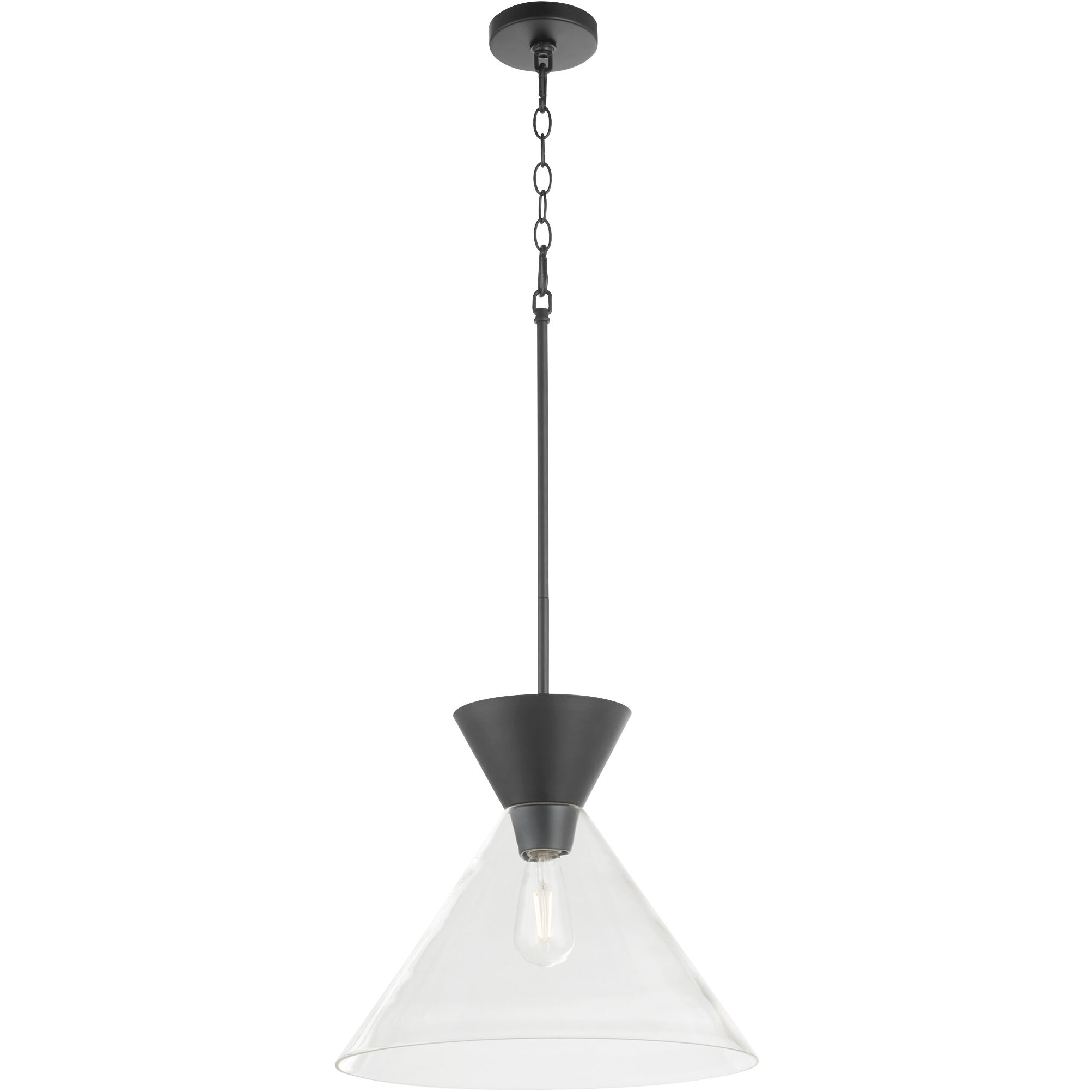 Beldar 1 Light 17 inch Matte Black Pendant Ceiling Light in Clear