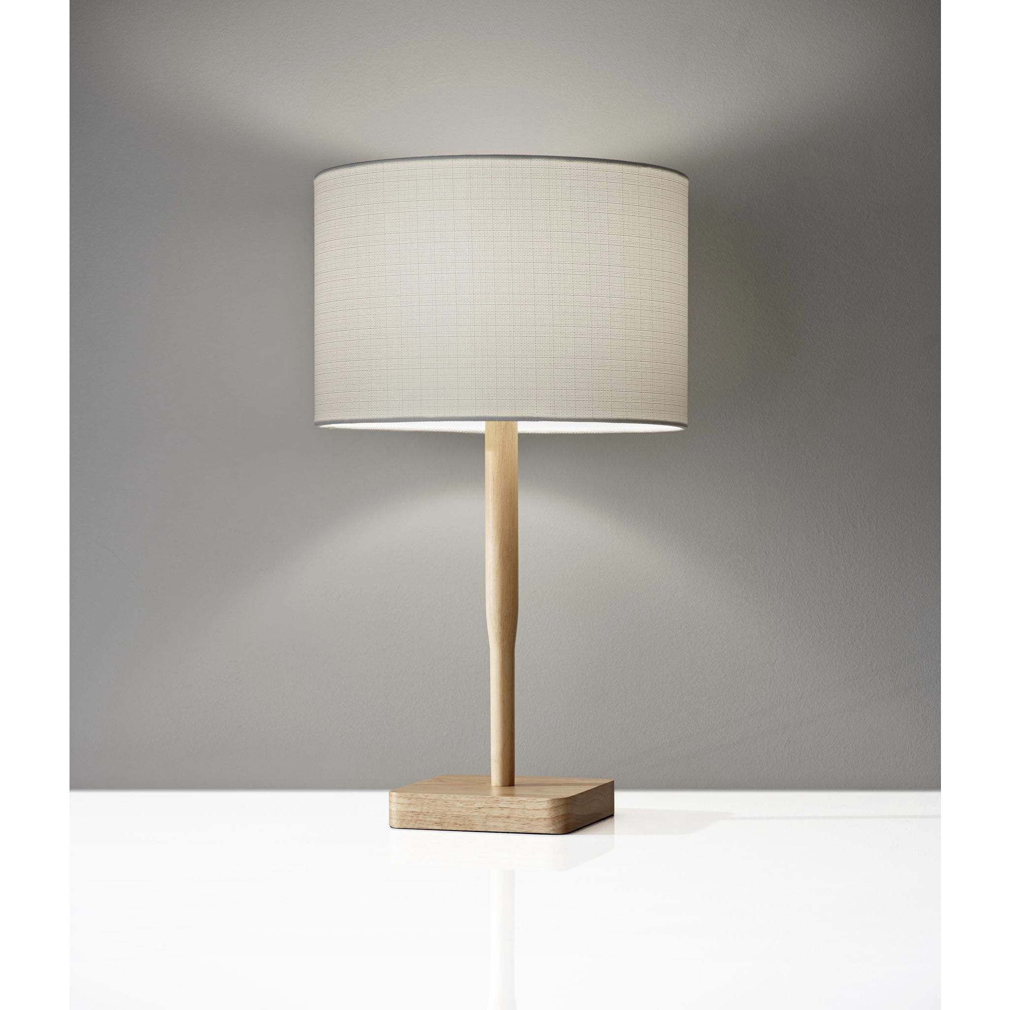 Ellis 60.00 watt Natural Table Lamp Portable Light in White Textured Linen 