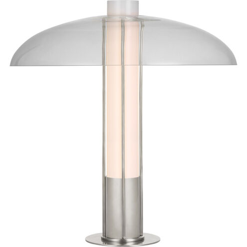 Kelly Wearstler Troye 19 inch 12 watt Polished Nickel Table Lamp Portable Light in Clear Glass, Medium