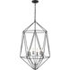 Geo 6 Light 21.5 inch Matte Black and Chrome Chandelier Ceiling Light