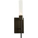 Vela 1 Light 4.5 inch Bronze ADA Sconce Wall Light in Clear