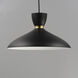 Carillon 1 Light 15.75 inch Black with Satin Brass Single Pendant Ceiling Light in Black and Satin Brass
