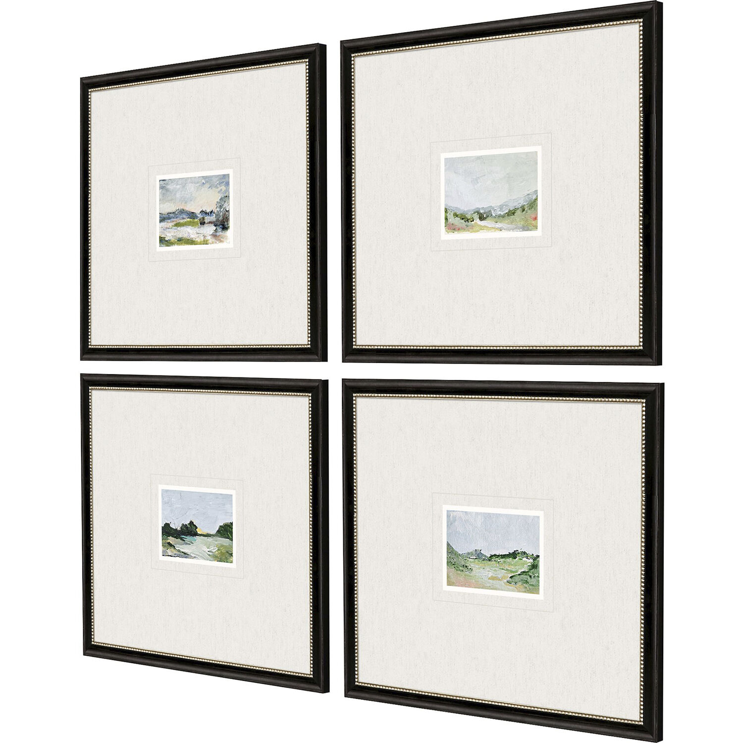 A Glimpse Outside Blue and Green and Pink and White Framed Art