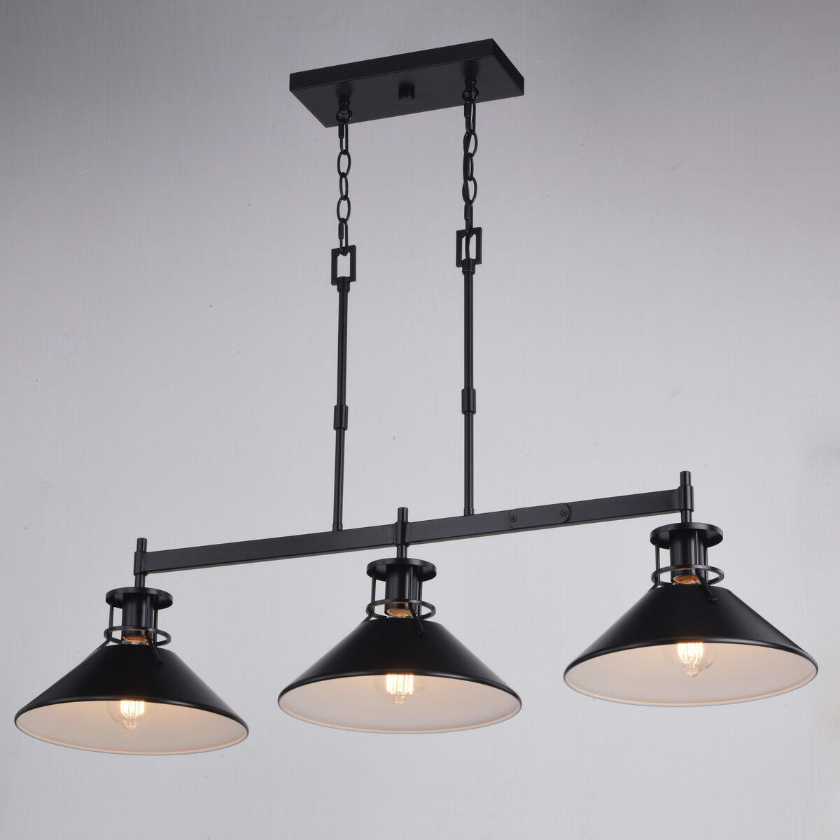 Canton 3 Light 40.25 inch Black and Matte White Linear