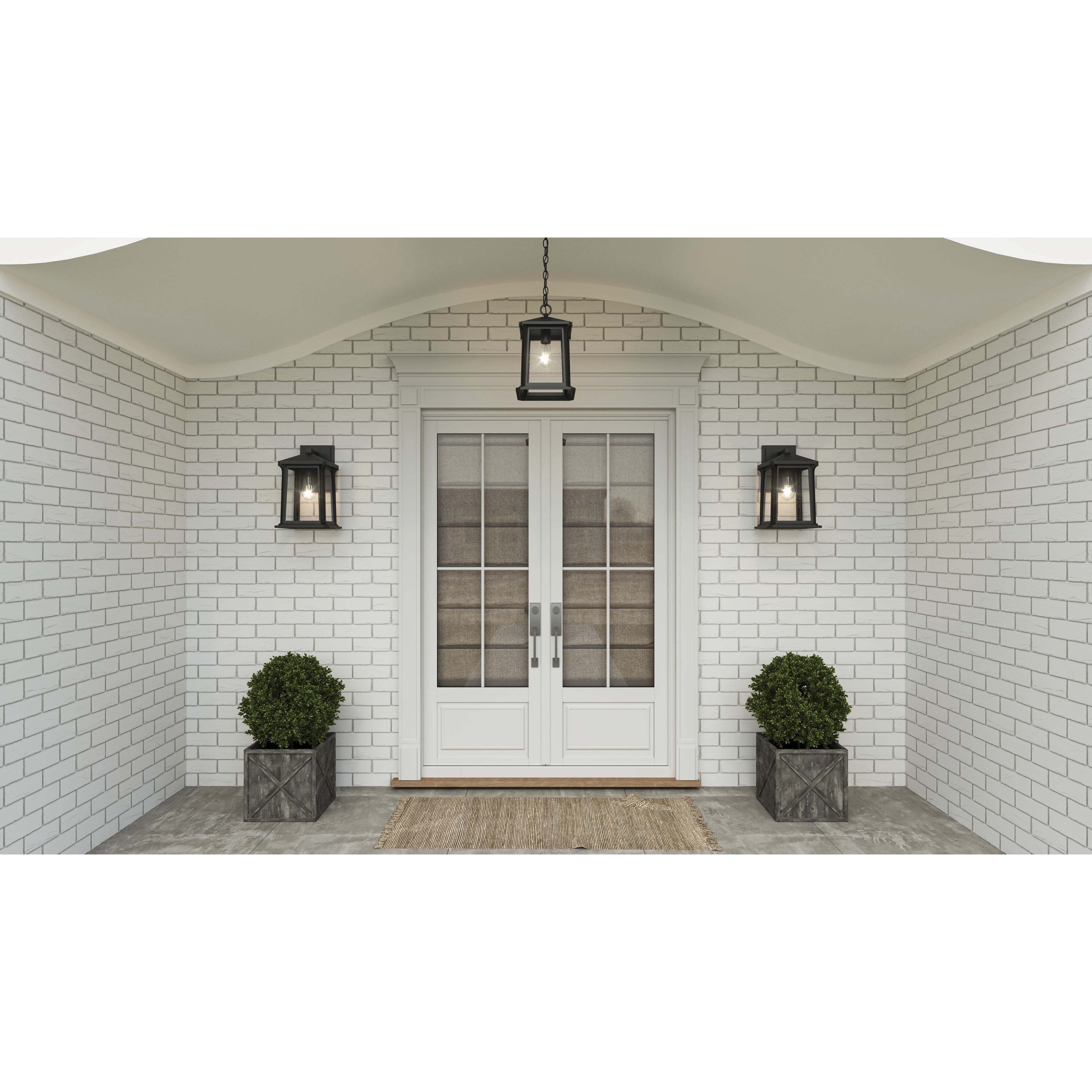 Satterfield 1 Light 14 inch Matte Black Outdoor Wall Lantern