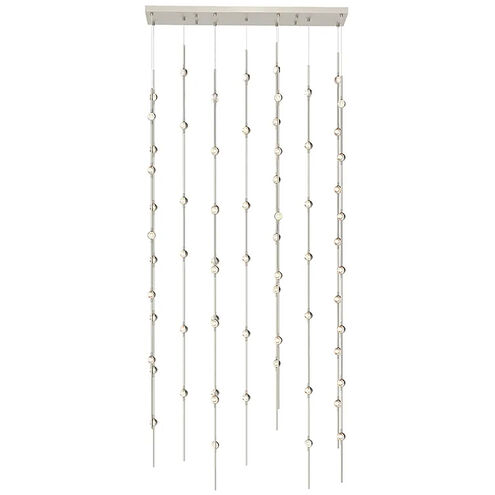 Constellation LED 36 inch Satin Nickel Chandelier Ceiling Light in 3000K, Clear, Standard Suspension