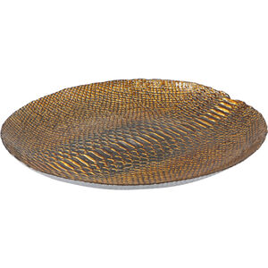 Anita 19 X 19 inch Gold and Brown Charger Plate
