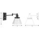 Hinton 12 inch 60.00 watt Matte Black Swing Arm Wall Light 