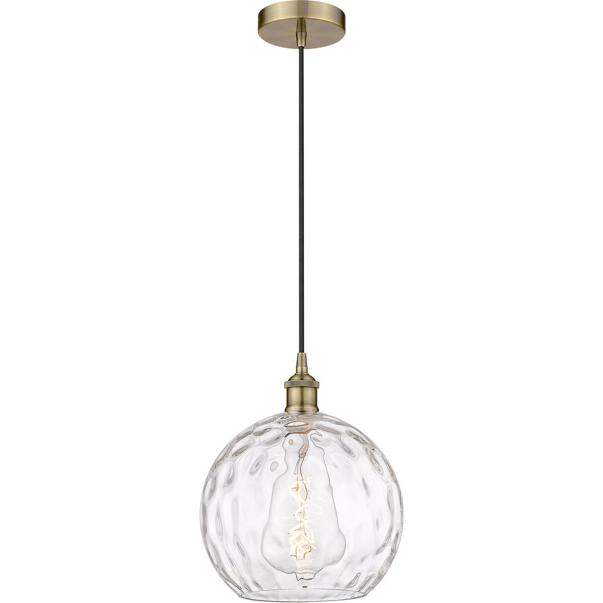 Edison Athens Water Glass LED 10 inch Antique Brass Mini Pendant Ceiling Light